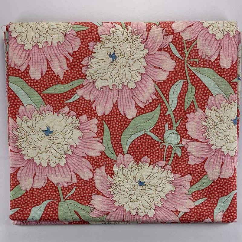 Fat Quarter – Tilda – Gardenlife Collection by Tone Finnanger – 100307 – Bowl Peony Coral