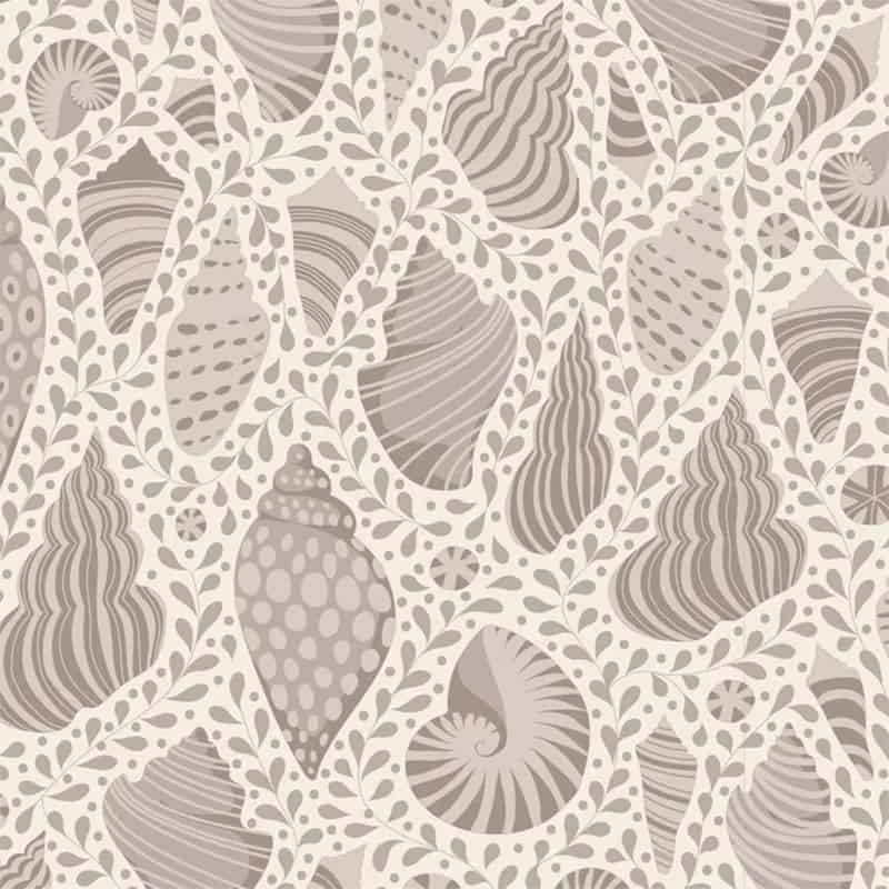 Tilda Cotton Beach Shells by Tone Finnanger – Grey – 110025