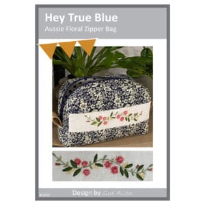 Hey True Blue by Sue Allen – Aussie Floral Zipper Bag