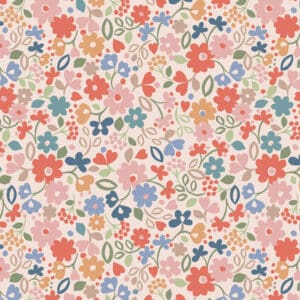Grandma's Quilts by Lewis & Irene - Ditzy Floral on Cream - A774.1